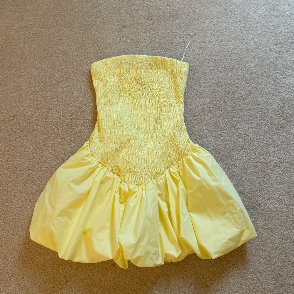 Hello Molly yellow bubble mini dress